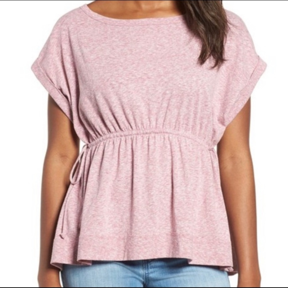 *SET OF TWO* Caslon Drawstring wait peplum tees